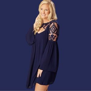 Altar’d State Navy Blue ‘Carberia’ Lace Dress Size Medium